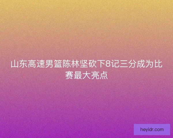 山东高速男篮陈林坚砍下8记三分成为比赛最大亮点